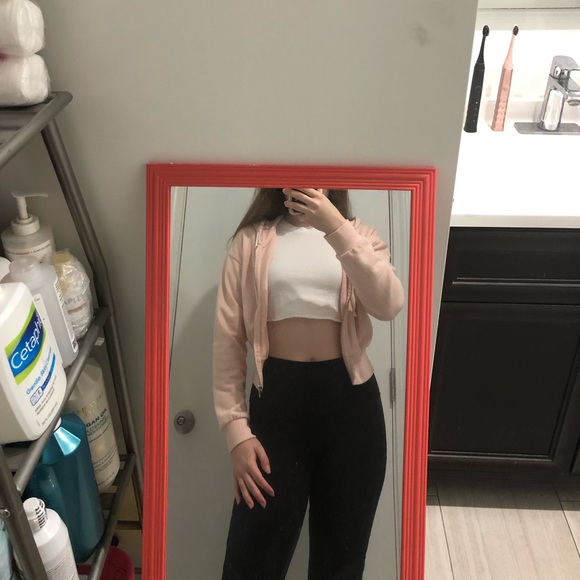 Forever 21 Pink & White Cropped Hoodie 💖 - Picture 6 of 14